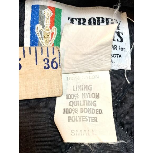 Vtg Trophy Jackets Patched Varsity Letterman Quilted Jacket Made USA Men's Small - Picture 10 of 11